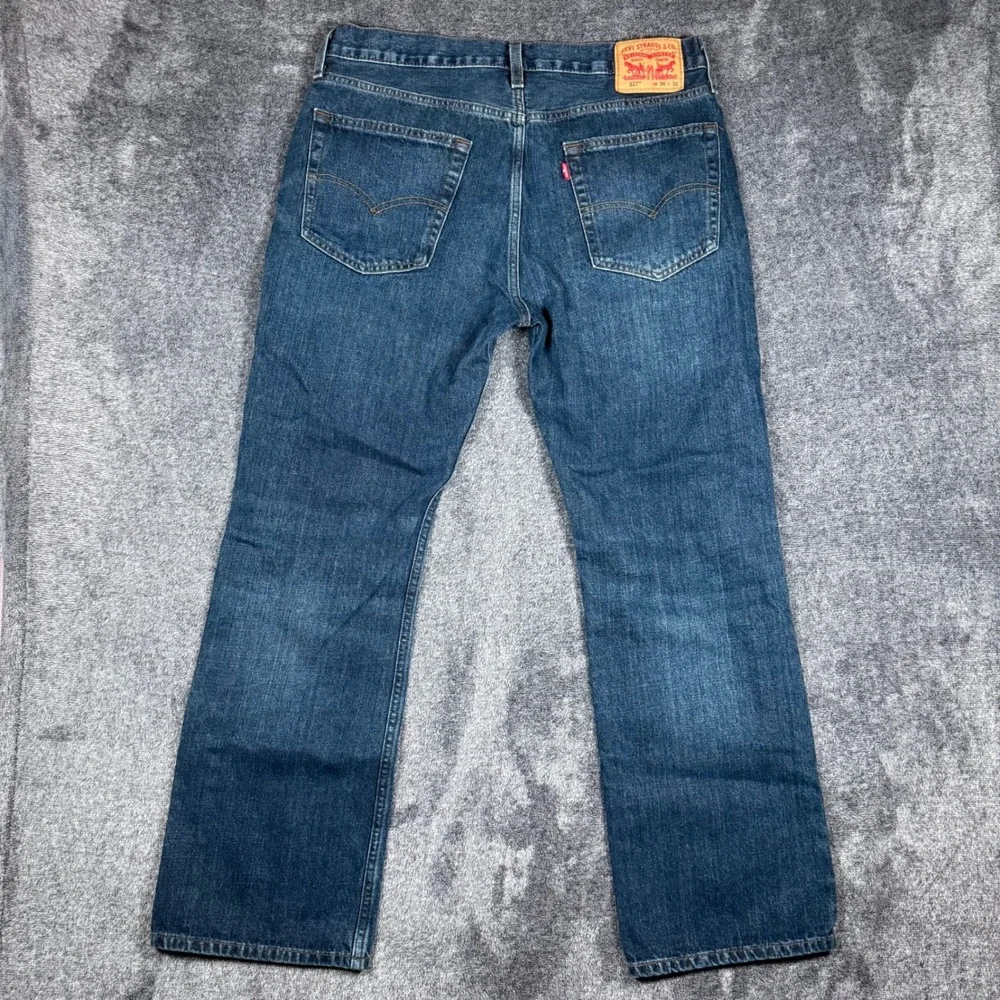 Levis 527 Slim Bootcut Jeans Mens 36x32 Dark Wash Denim Blue WaterLess 527-0534